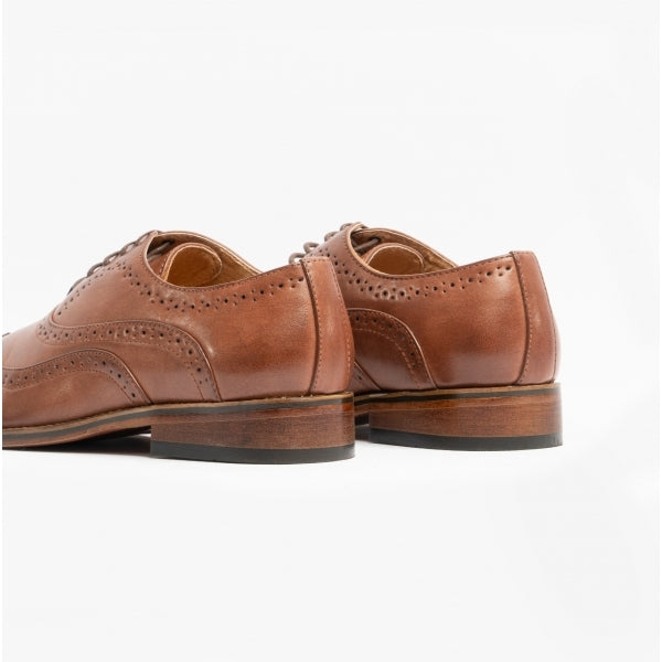 Goor MASON Mens Wingtip Brogues Brown