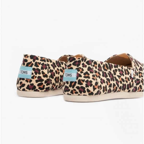TOMS ALPARGATA Womens Canvas Espadrilles Beige/Leopard