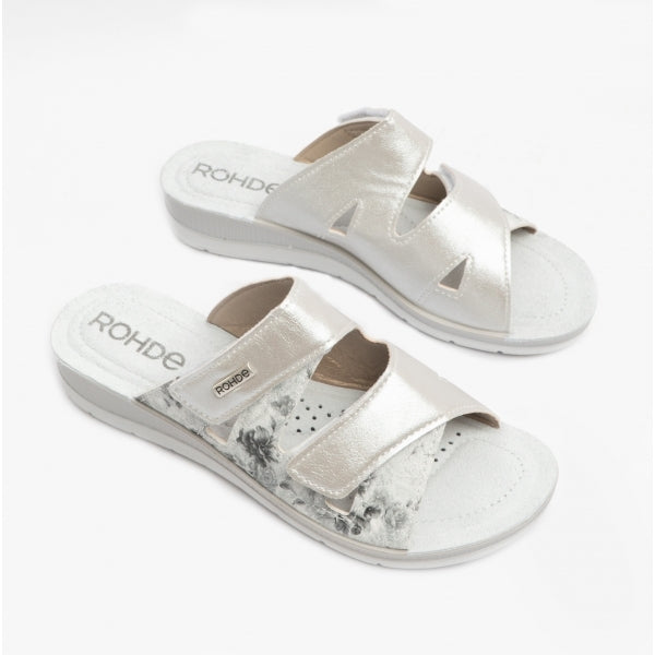 Rohde 1361 Womens Slip-On Mule Sandals White