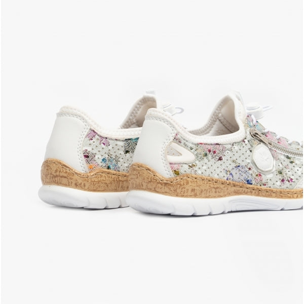 Rieker N42V1-90 Womens Trainers White/Multi