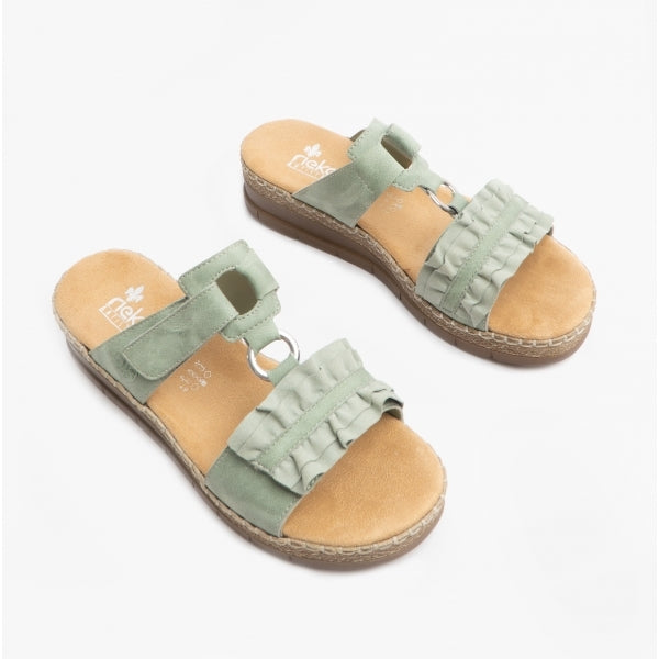 Rieker V1222-52 Womens Sandals Green