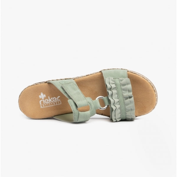 Rieker V1222-52 Womens Sandals Green