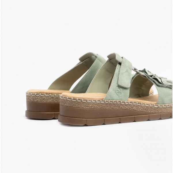 Rieker V1222-52 Womens Sandals Green