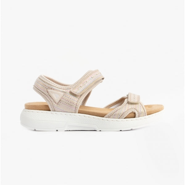 Rieker V8177-90 Womens Sandals Beige multi