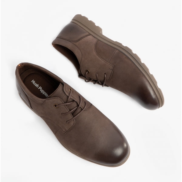 Hush Puppies TREVOR Mens Nubuck Shoes Brown