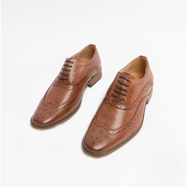 Goor MASON JNR Boys Wingtip Brogues Brown