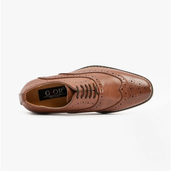 Goor MASON JNR Boys Wingtip Brogues Brown