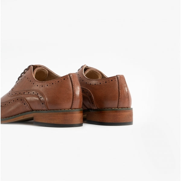Goor MASON JNR Boys Wingtip Brogues Brown