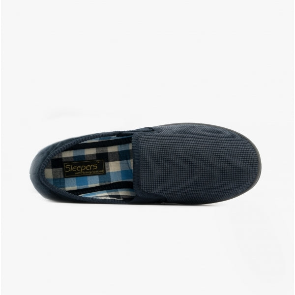 Sleepers HARRY Mens Wide Fit Slippers Navy