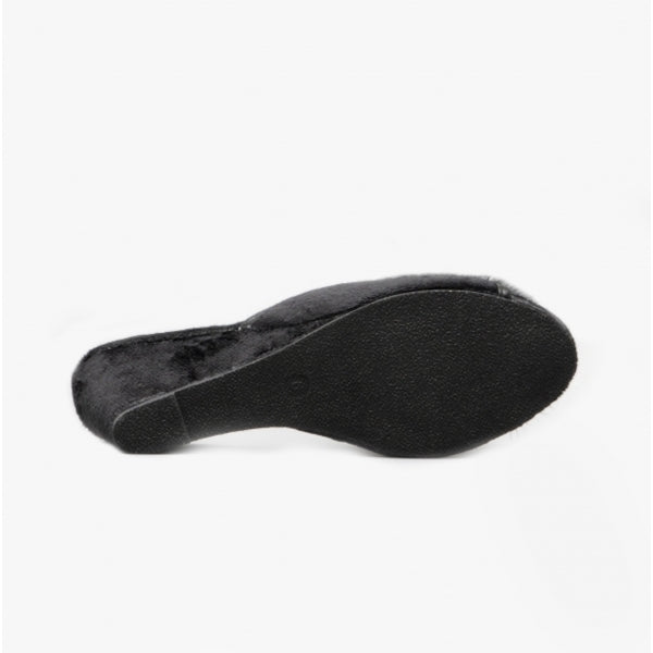 Sleepers ANNE Womens Wedge Mule Slippers Black