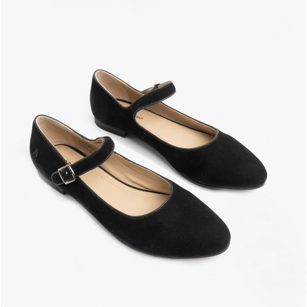 Hush Puppies MELISSA STRAP Womens Leather Mary Jane Shoes Black