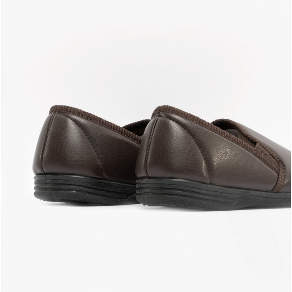 Zedzzz IVOR Mens Full Slippers Brown
