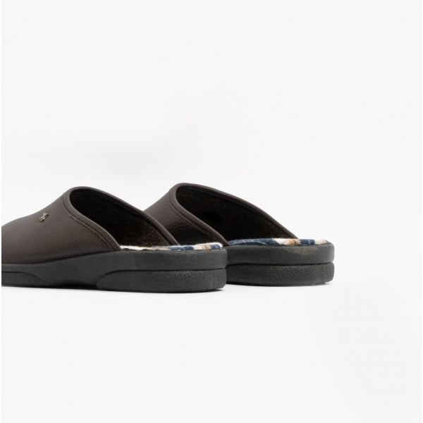 DWIGHT Mens Mule Slippers Brown