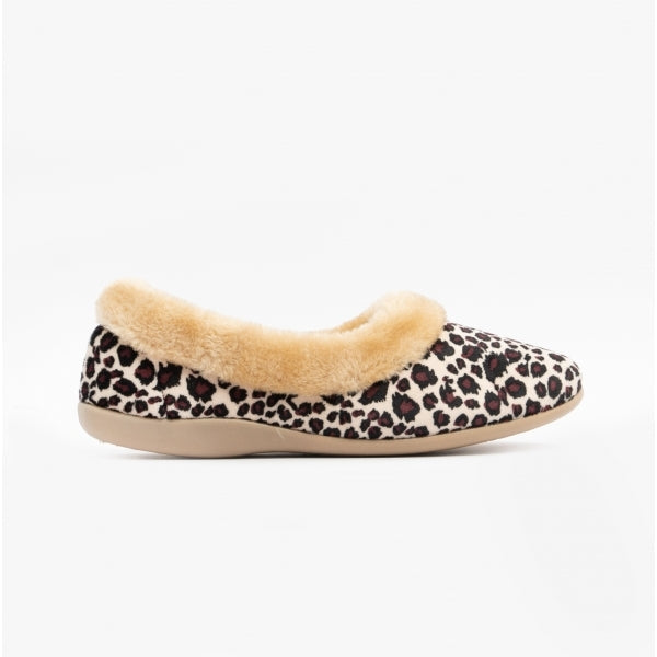 Sleepers PENNY Womens Full Slippers Leopard Print