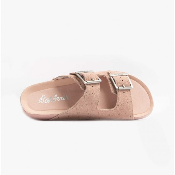Barbour ELLIS Womens Suede Mule Slippers Pink