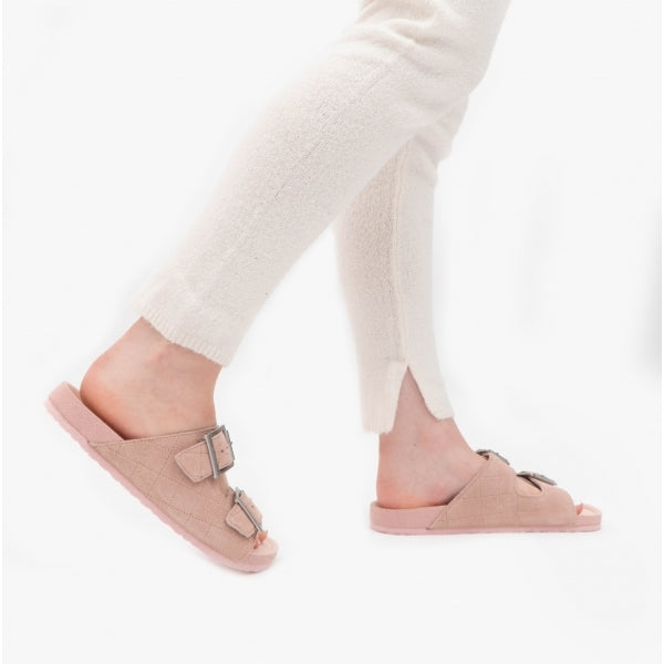 Barbour ELLIS Womens Suede Mule Slippers Pink