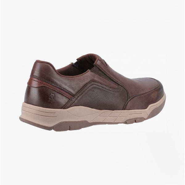 Hush Puppies FLETCHER Mens Leather Slip-On Shoes Brown
