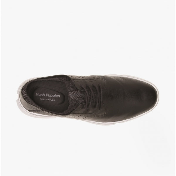 Hush Puppies BENNET OXFORD Mens Leather Casual Shoes Black