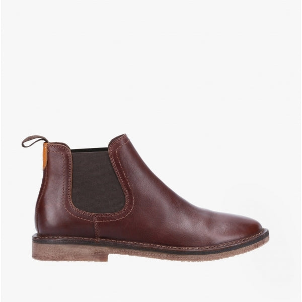 Hush Puppies SHAUN Mens Leather Chelsea Boots Brown