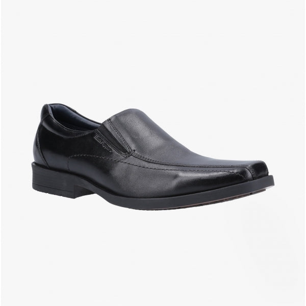 Hush Puppies BRODY Mens Leather Slip On Shoes Black