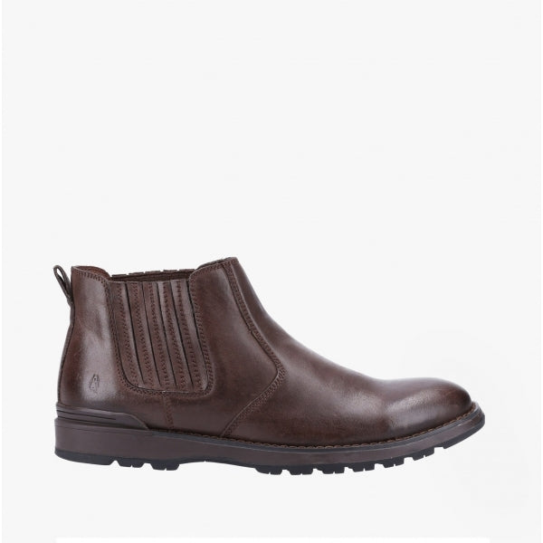 Hush Puppies GARY Mens Leather Chelsea Boots Brown