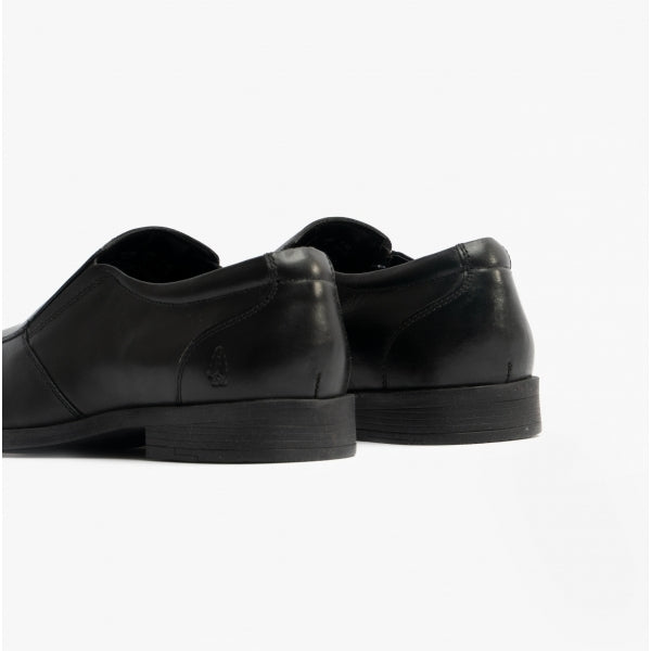 Hush Puppies ELLIS Boys Leather Slip On Shoes Black