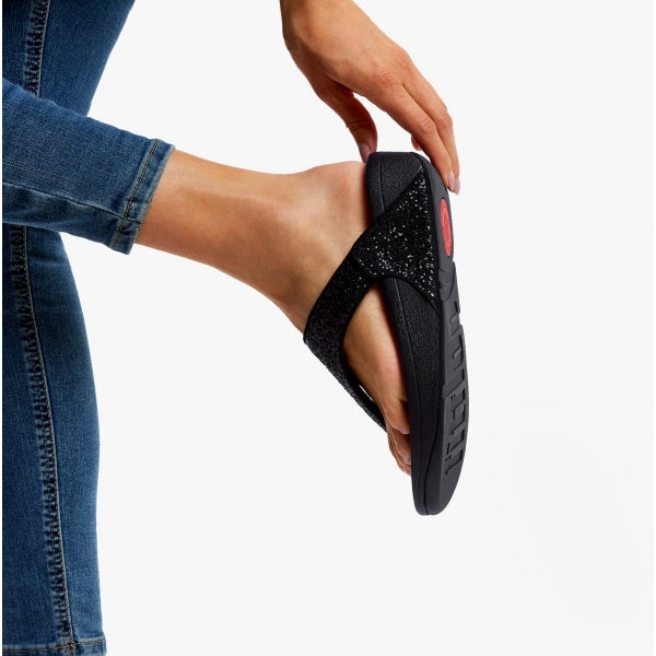 FitFlop LULU GLITTER Womens Toe Post Sandals Midnight Navy