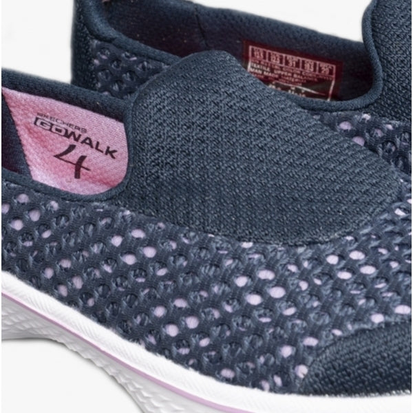 Skechers 81118/NVLV GO WALK 4 - KINDLE Girls Walking Trainers Navy/Lavender
