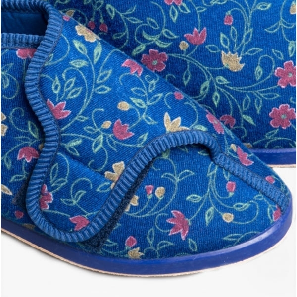 GBS BELLA Womens Extra Wide (E+) Boot Slippers Blue