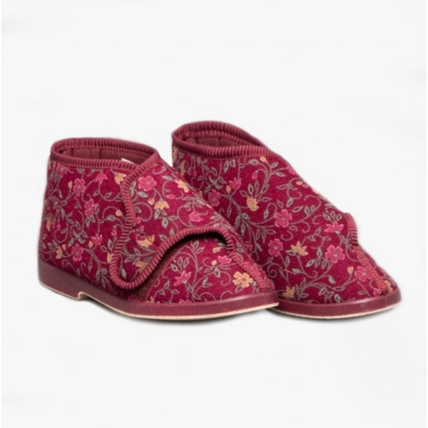 GBS BELLA Womens Extra Wide (E+) Boot Slippers Wine
