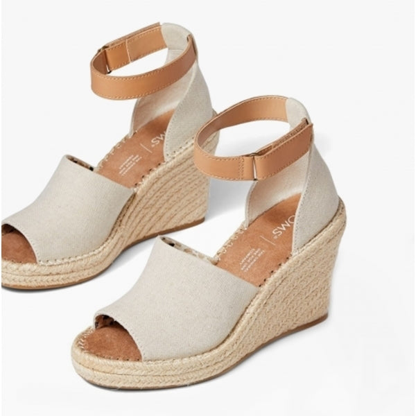 TOMS MARISOL Womens Fabric Wedge Sandals Natural