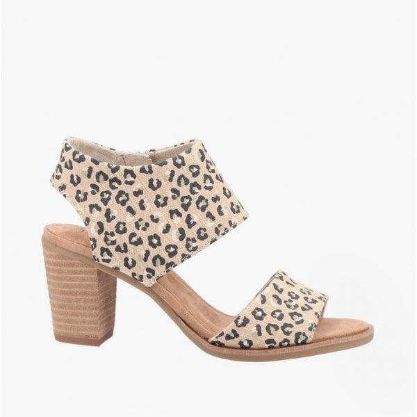 TOMS MAJORCA CUTOUT Womens Cotton Block Heel Sandals Natural