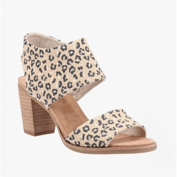 TOMS MAJORCA CUTOUT Womens Cotton Block Heel Sandals Natural