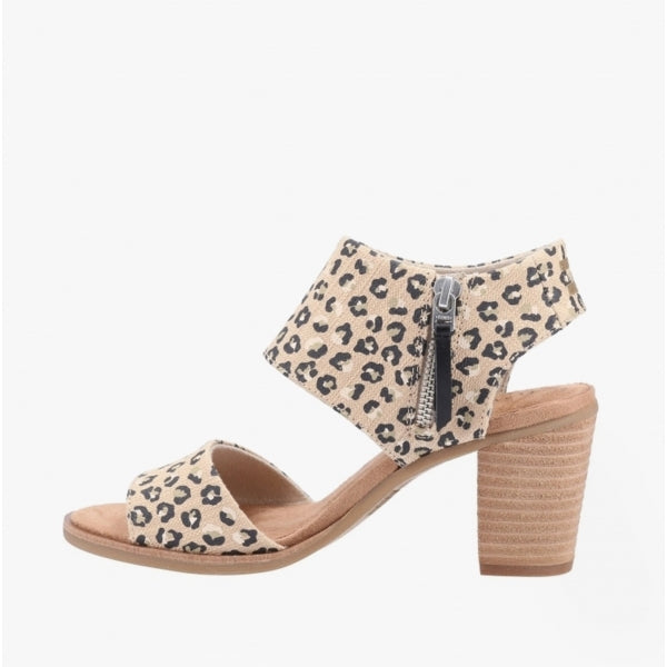 TOMS MAJORCA CUTOUT Womens Cotton Block Heel Sandals Natural