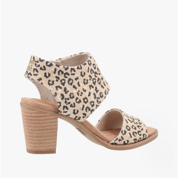 TOMS MAJORCA CUTOUT Womens Cotton Block Heel Sandals Natural