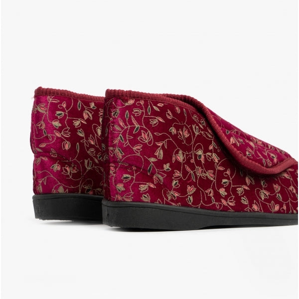 Zedzzz GERALDINE Womens Boot Slippers Wine