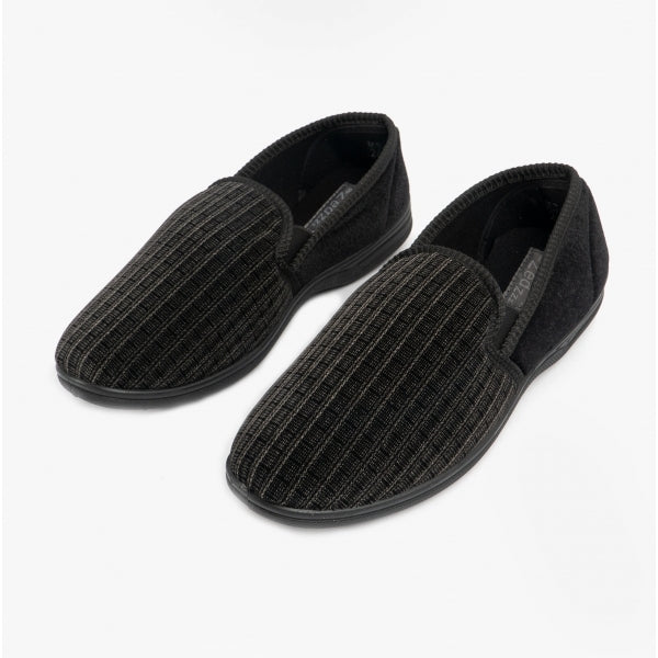 Zedzzz RICHARD Mens Full Slippers Black