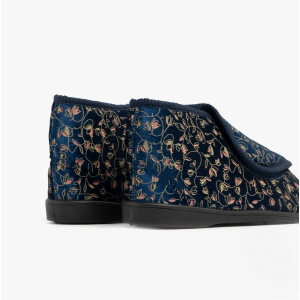 Zedzzz GERALDINE Womens Boot Slippers Navy