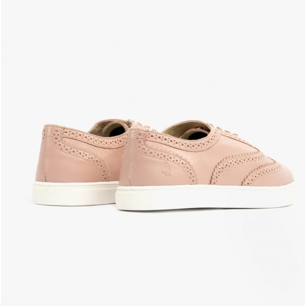 Hush Puppies TAMMY Womens Leather Brogue Trainers Light Pink