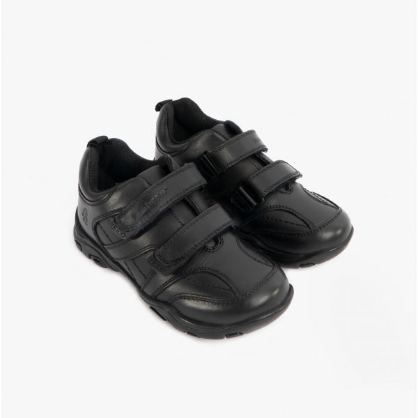 Hush Puppies LEVI INFANT Boys Leather School Shoes Black