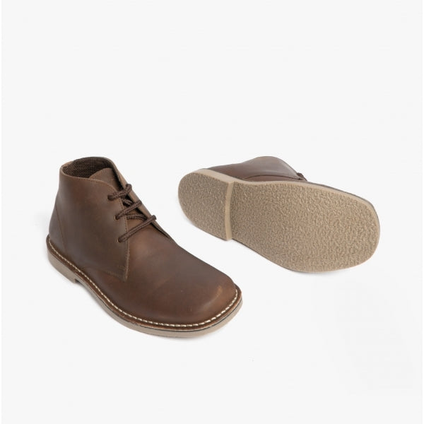 Roamers LEONARD Mens Desert Boots Brown