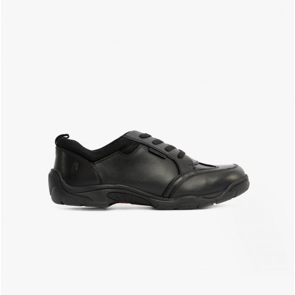 Hush Puppies ALVIN SNR Boys Leather Trainers Black