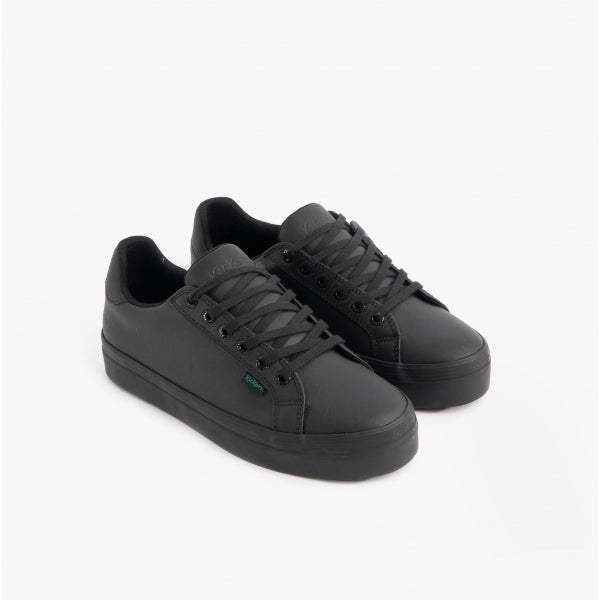Kickers TOVNI STACK Teen Girls Leather Trainers Black