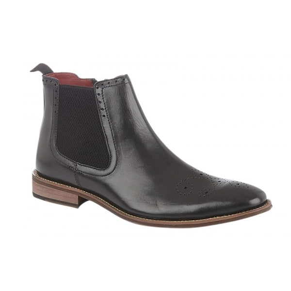 Roamers M811A Mens Leather Brogue Boots Black
