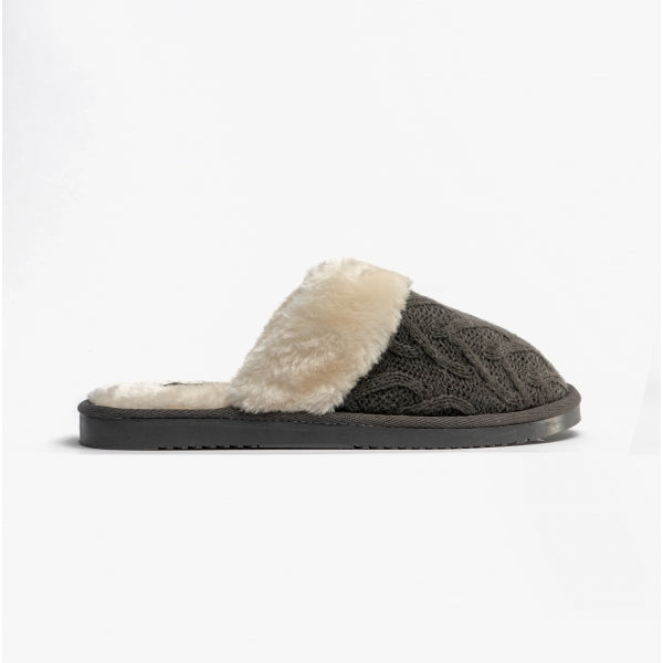 Jo & Joe MEGAN Womens Mule Slippers Grey