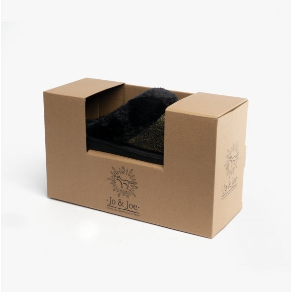 Jo & Joe SHIMMER Womens Mule Slippers Black