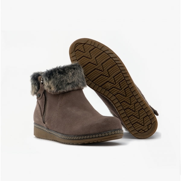 Hush Puppies PENNY Womens Suede Ankle Boots Grey