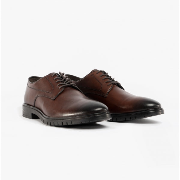 Hush Puppies STERLING Mens Leather Shoes Brown