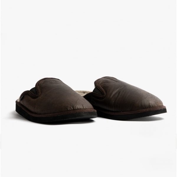 Shepherd ADAM Mens Sheepskin Mules Stone Oild Antique