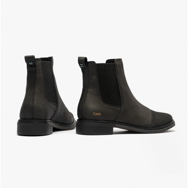 TOMS CHARLIE Womens Leather Boots Black